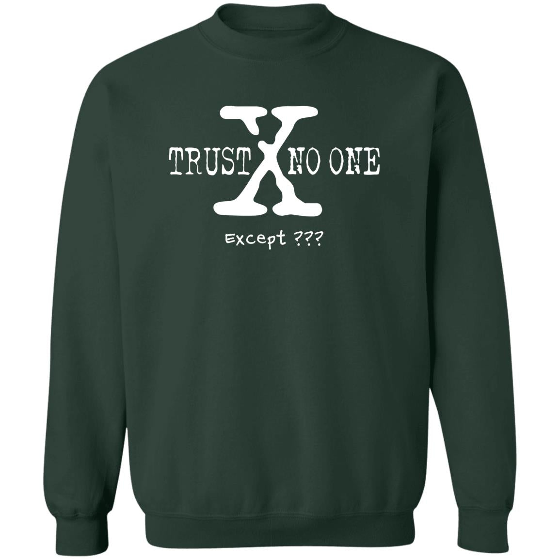 Trust No One (Except *YOUR TEXT HERE*) Pullover Crewneck Sweatshirt 8 oz (White Text)