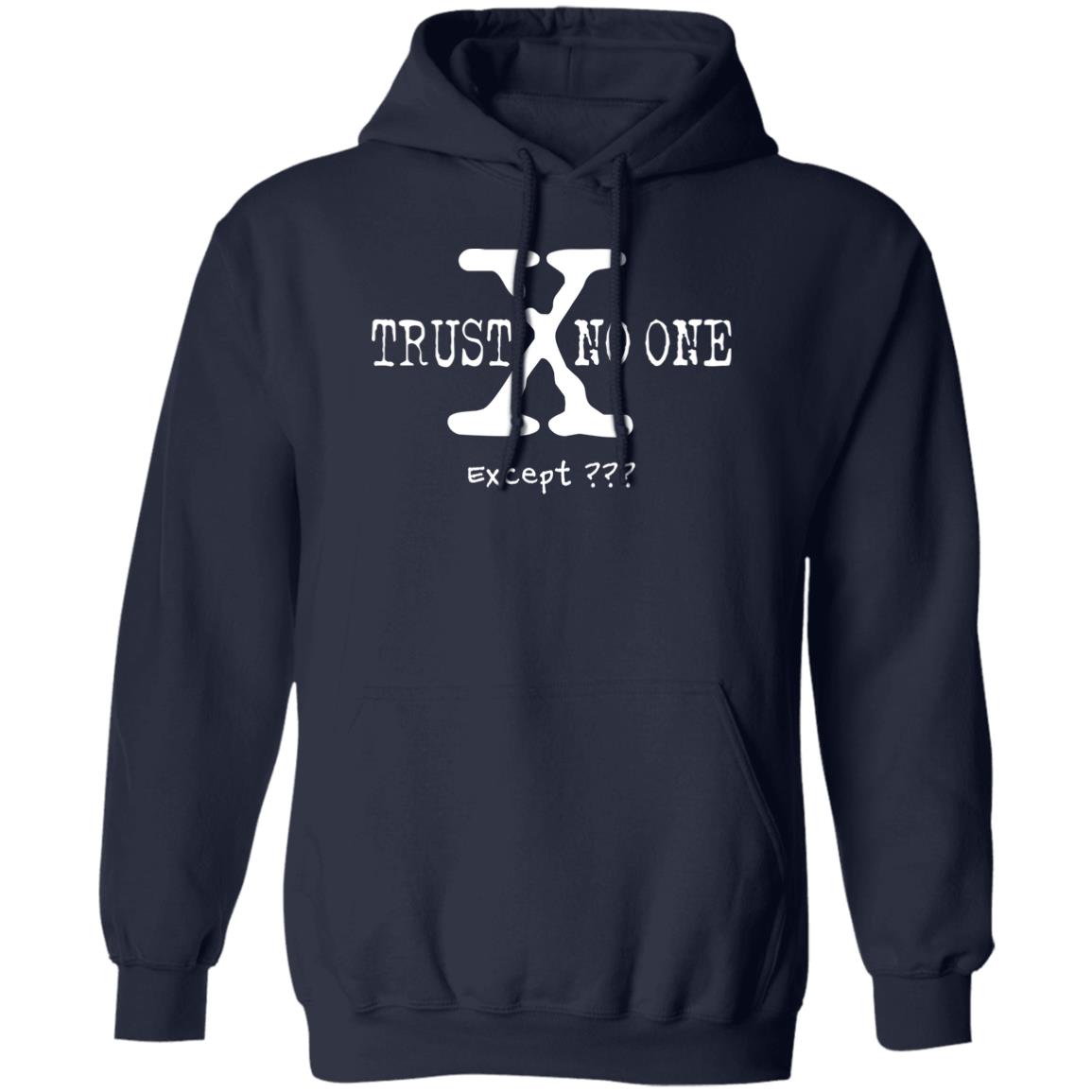 Trust No One (Except *YOUR TEXT HERE*) 8oz Pullover Hoodie (White Text)