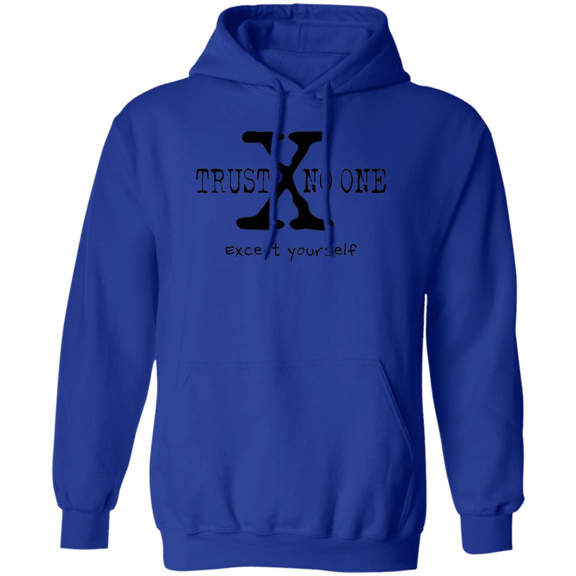 Trust No One (Except Yourself) 8oz Pullover Hoodie (Black Text)