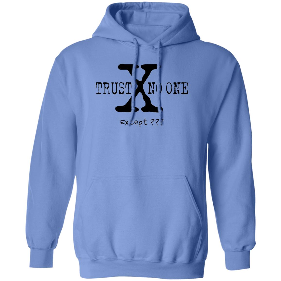 Trust No One (Except *YOUR TEXT HERE*) 8oz Pullover Hoodie (Black Text)
